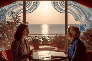 Mediation for English Speakers in Israel - session at beach cafe